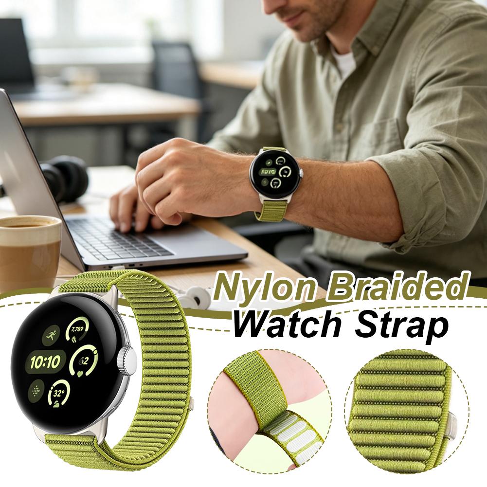Outdoor Sport Watch - สายรัดข้อมือแบบถักไนลอนลายธรรมชาติสำหรับกิจกรรมกลางแจ้ง รุ่นใหม่ สำหรับ Google Pixel Watch