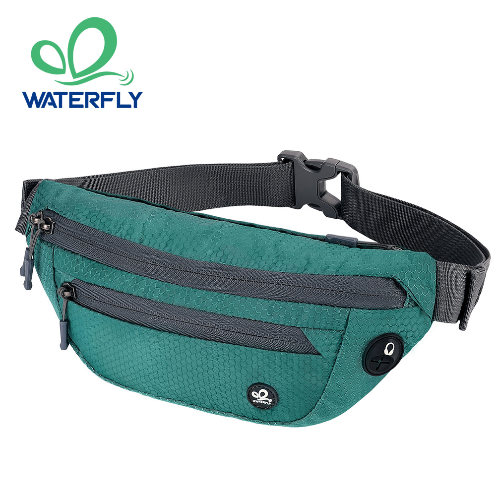 Outdoor Sport Bag - WATERFLY กระเป๋าคาดเอวกีฬาขนาดเล็ก Sporty กระเป๋าคาดเอวสําหรับทั้งชายและหญิงมีสไตล์กระเป๋าสะโพกน้ําหนักเบาสําหรับเดินทางกลางแจ้งเดินป่าท่องเที่ยวผู้ชายผู้หญิง