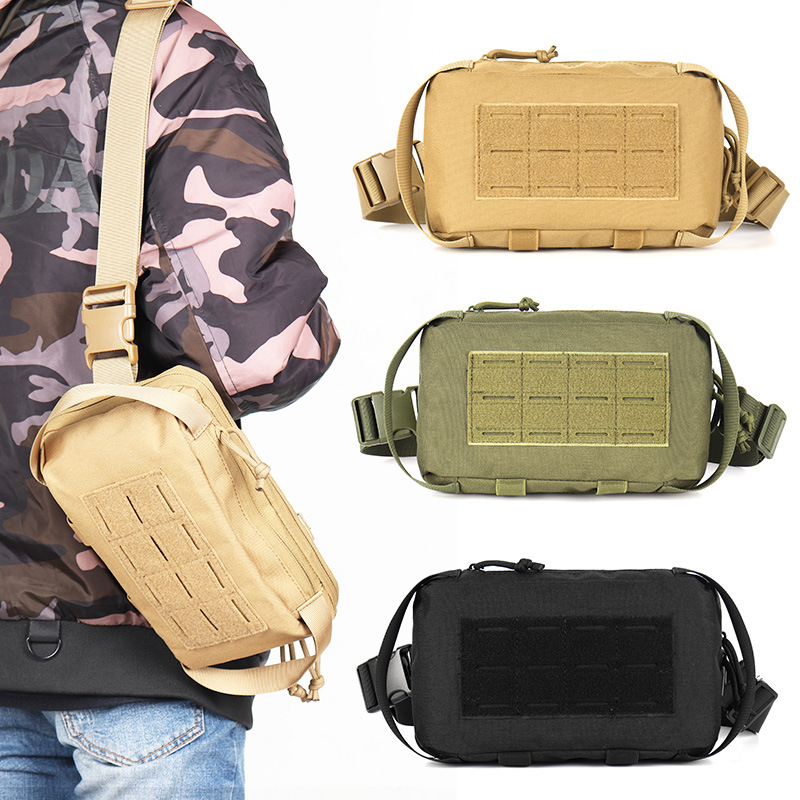 Outdoor Sport Bag - กระเป๋าคาดเอวสำหรับกีฬา1000D ทำจากไนลอนกระเป๋ากระเป๋าคาดหน้าอก3P กระเป๋าสะพายไหล่เครื่องมือกลางแจ้งสำหรับเดินป่าตั้งแคมป์ล่าสัตว์