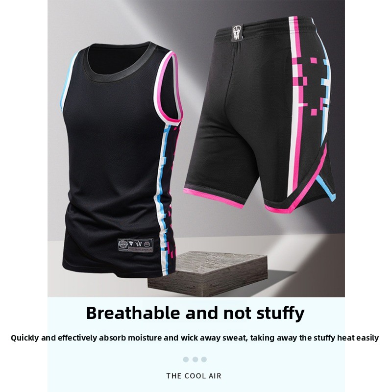 Outdoor Sports Leisure - เทรนด์แฟชั่นฤดูร้อนสำหรับกิจกรรมกลางแจ้ง ชุดกีฬาอเนกประสงค์ เสื้อกั๊กแขนกุดแฟชั่นผู้ชาย กางเกงขาสั้นห้าส่วน ชุด 2