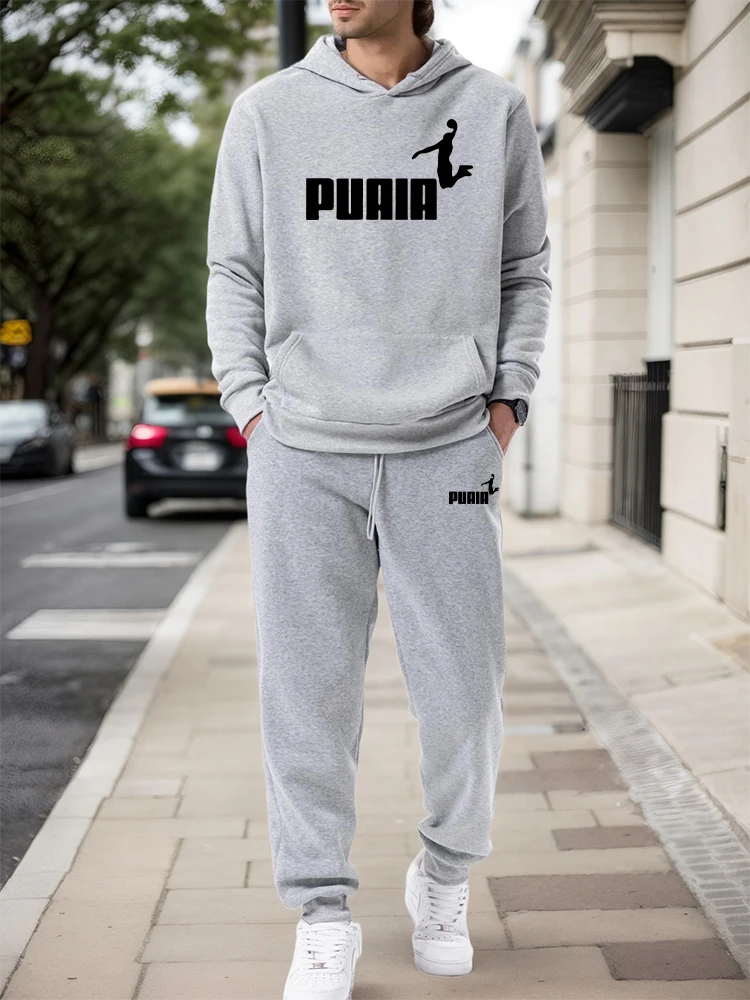 Outdoor Sportswear - ชุดเซ็ตผู้ชาย/เสื้อฮู้ด/กางเกงขายาว ฤดูใบไม้ร่วง-ฤดูหนาว 2026 ชุดลำลองสปอร์ต เสื้อฮู้ดแบบสวมหัวและกางเกงขายาว แฟชั่นแนวสตรีท