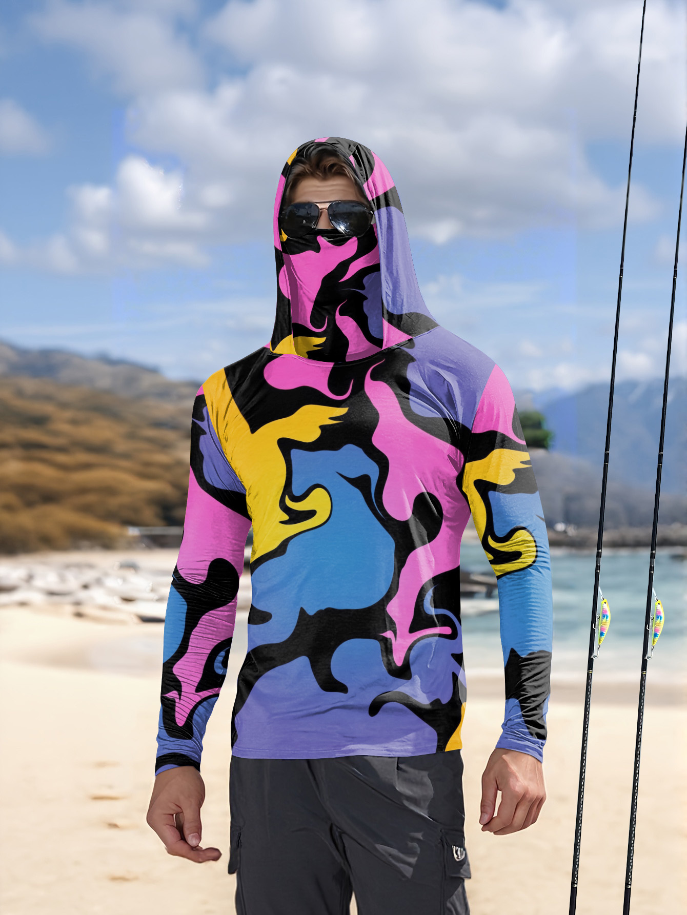 Outdoor Sports Leisure - เสื้อเชิ้ตแขนยาวผู้ชายลายพิมพ์เรียบง่าย สวมใส่สบาย แฟชั่นกีฬาและกิจกรรมกลางแจ้งขายดีประจำฤดูร้อนปี 2026