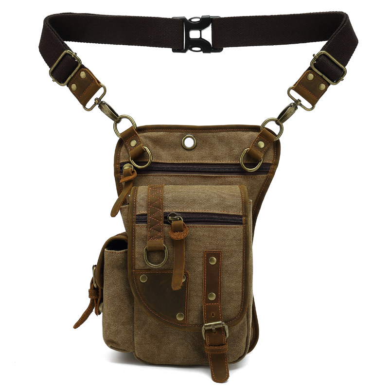 Outdoor Sport Bag - กระเป๋าคาดเอวคาดต้นขาผ้าใบกระเป๋าหนังคาดเอวแบบสปอร์ตสำหรับผู้ชายผู้หญิงกระเป๋าคาดเอวมีหลายกระเป๋ากระเป๋ากระเป๋าเป้เดย์แพ็ค sacoche Homme Sac