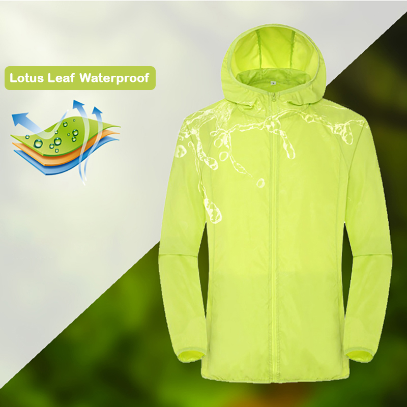 ผู้ชายผู้หญิงเดินป่ากันน้ําด่ว - Outdoor Sport Windbreaker บทวิจารณ์และราคา