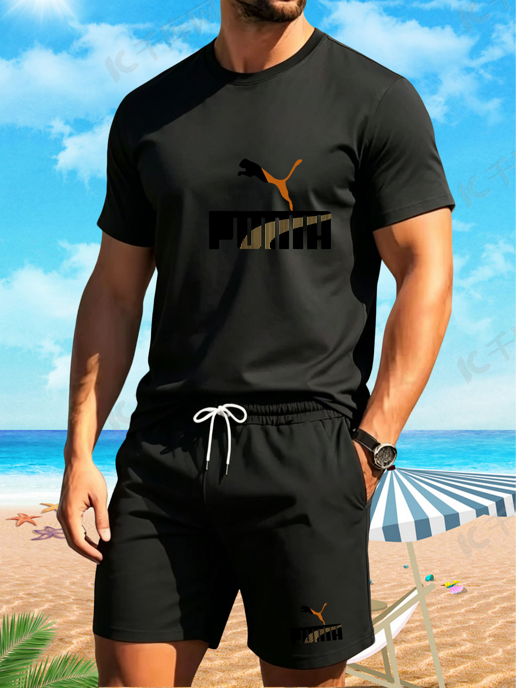 ชุดกีฬาฤดูร้อนลำลองแฟชั่นใหม่ป - Outdoor Sports Leisure บทวิจารณ์และราคา