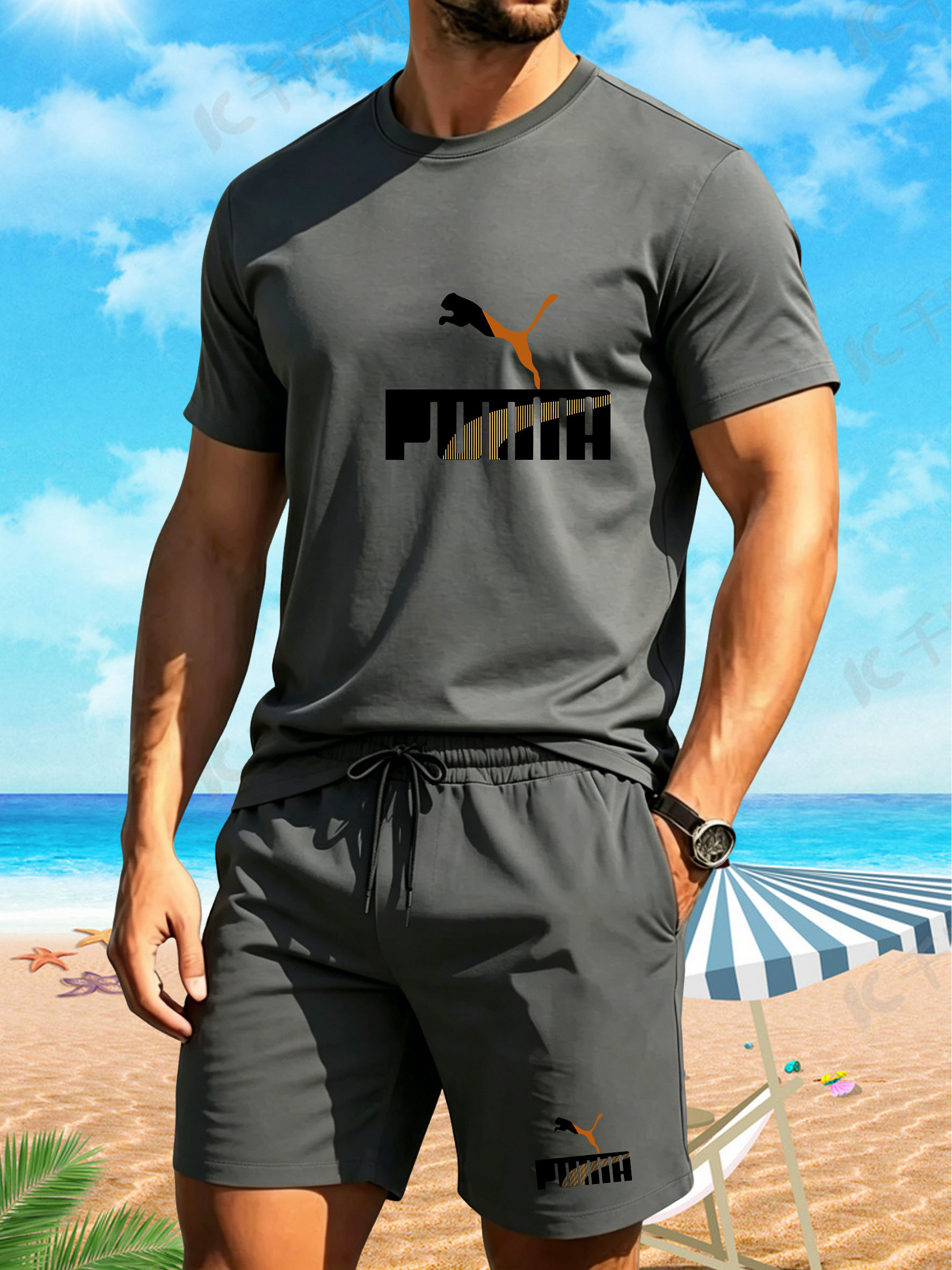 ชุดกีฬาฤดูร้อนลำลองแฟชั่นใหม่ป - Outdoor Sports Leisure บทวิจารณ์และราคา
