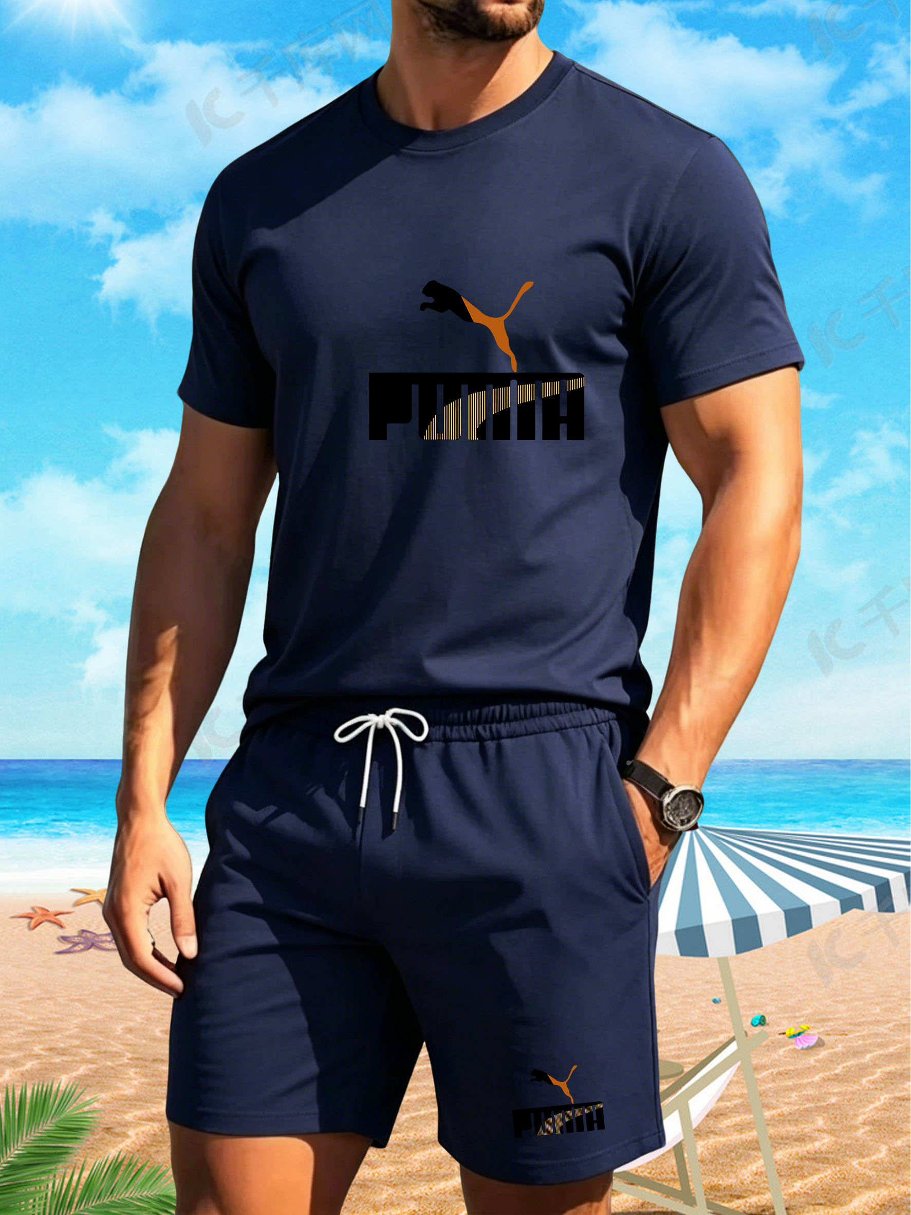 ชุดกีฬาฤดูร้อนลำลองแฟชั่นใหม่ป - Outdoor Sports Leisure บทวิจารณ์และราคา