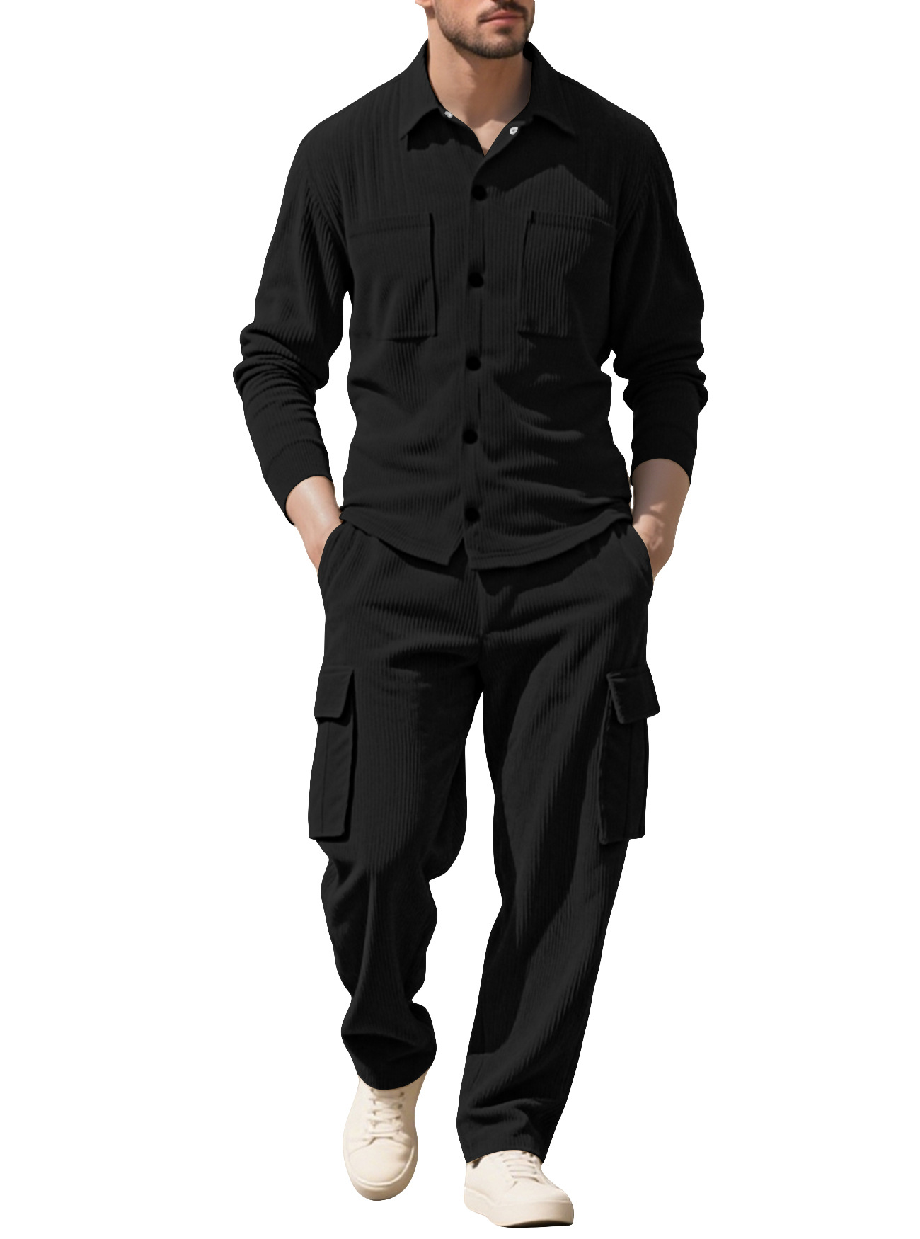 ชุดวอร์มผู้ชายผ้าคอร์ดูรอย ชุด - Outdoor Sportswear บทวิจารณ์และราคา