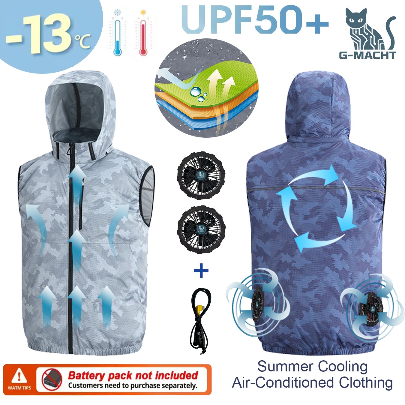 เสื้อกั๊กแอร์คอนดิชันแบบพัดลม  - Outdoor Sport Jacket Brand บทวิจารณ์และราคา