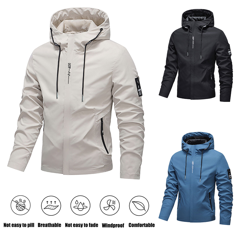 เสื้อแจ็คเก็ตกันน้ำสำหรับผู้ชา - Outdoor Sport Windbreaker บทวิจารณ์และราคา
