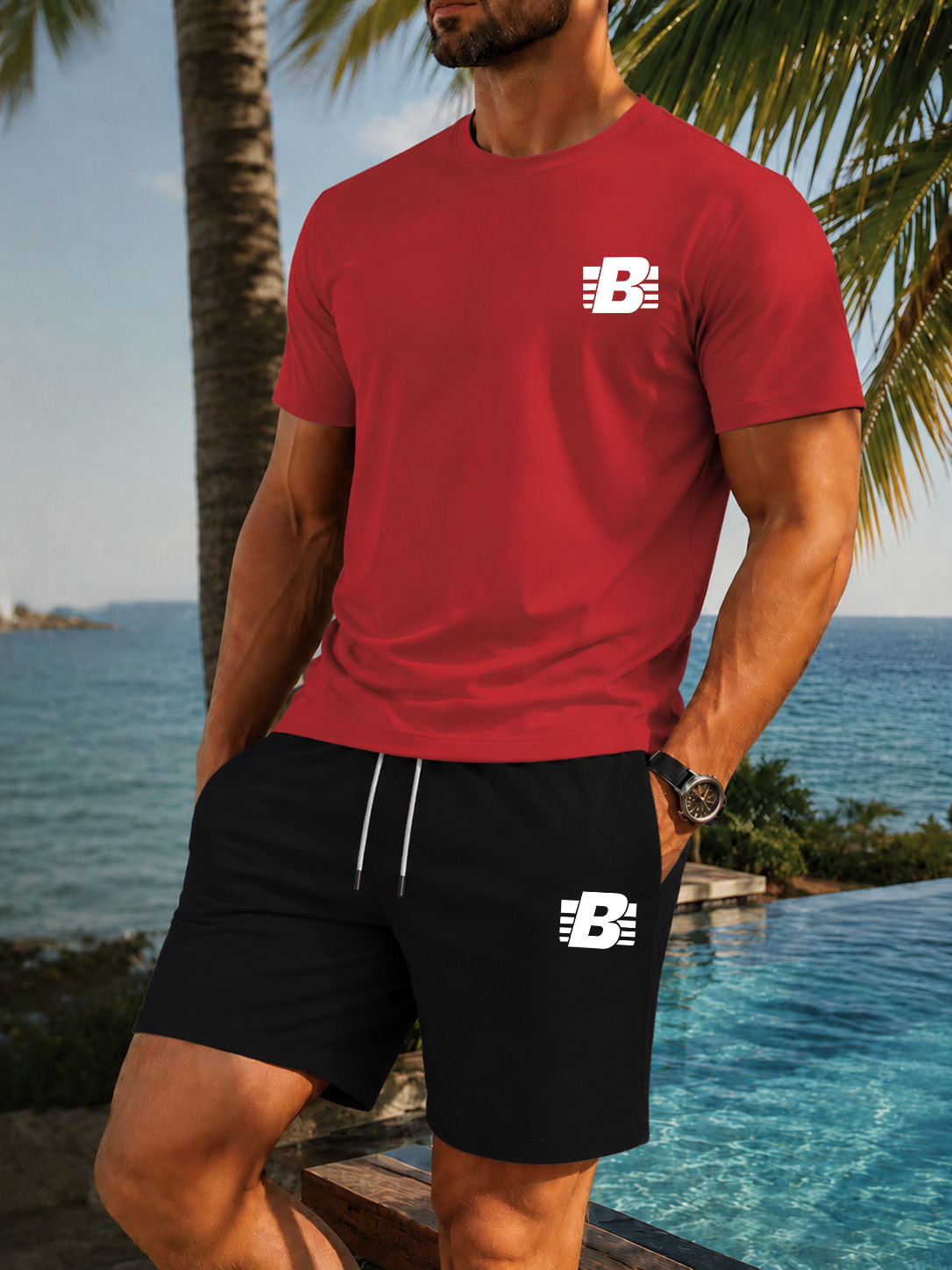 ชุดกีฬาลำลองผู้ชาย 2 ชิ้น เสื้ - Outdoor Sports Leisure บทวิจารณ์และราคา