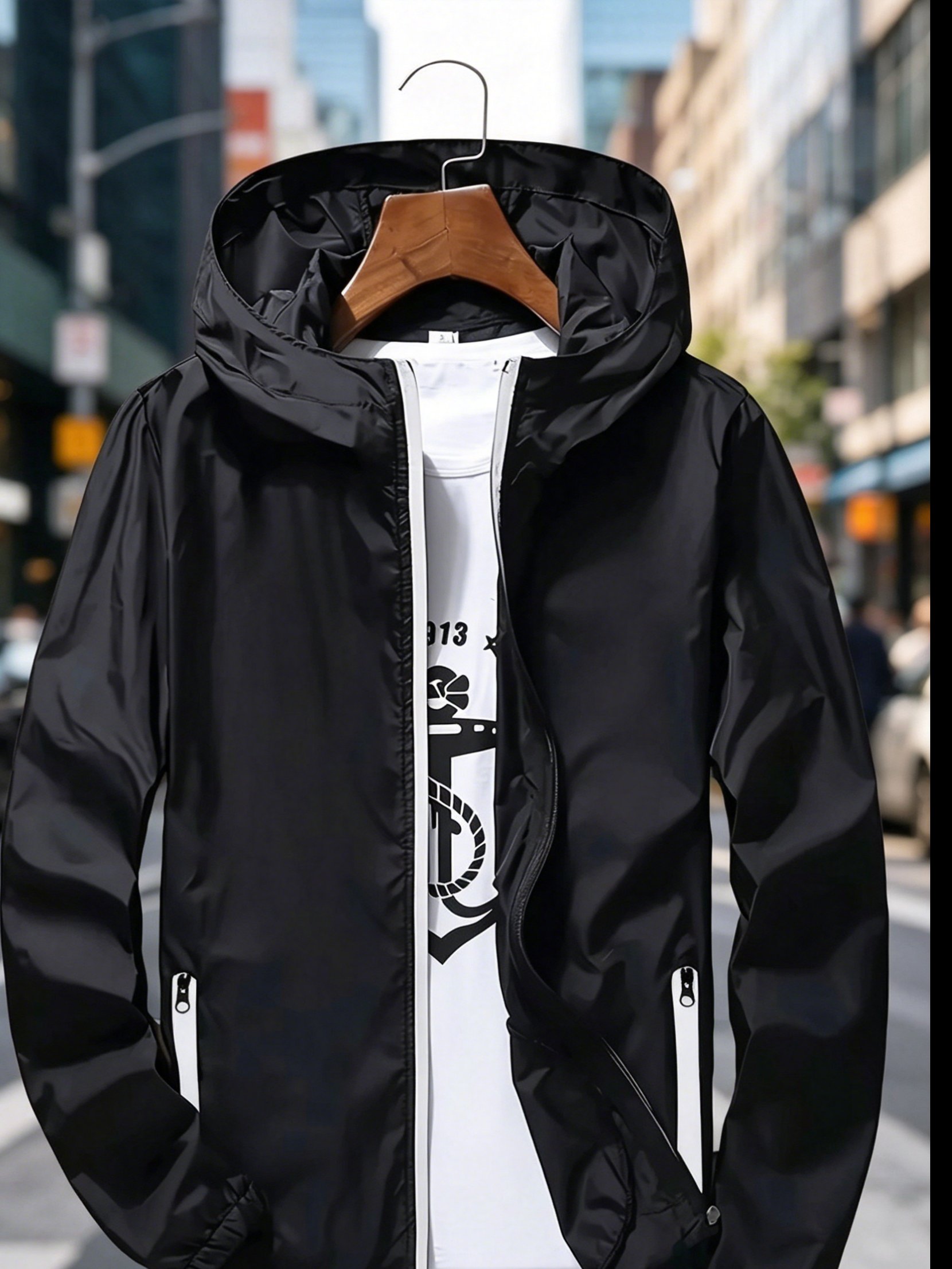 เสื้อแจ็คเก็ตกันลมแบบมีฮู้ดน้ำ - Outdoor Sport Windbreaker บทวิจารณ์และราคา