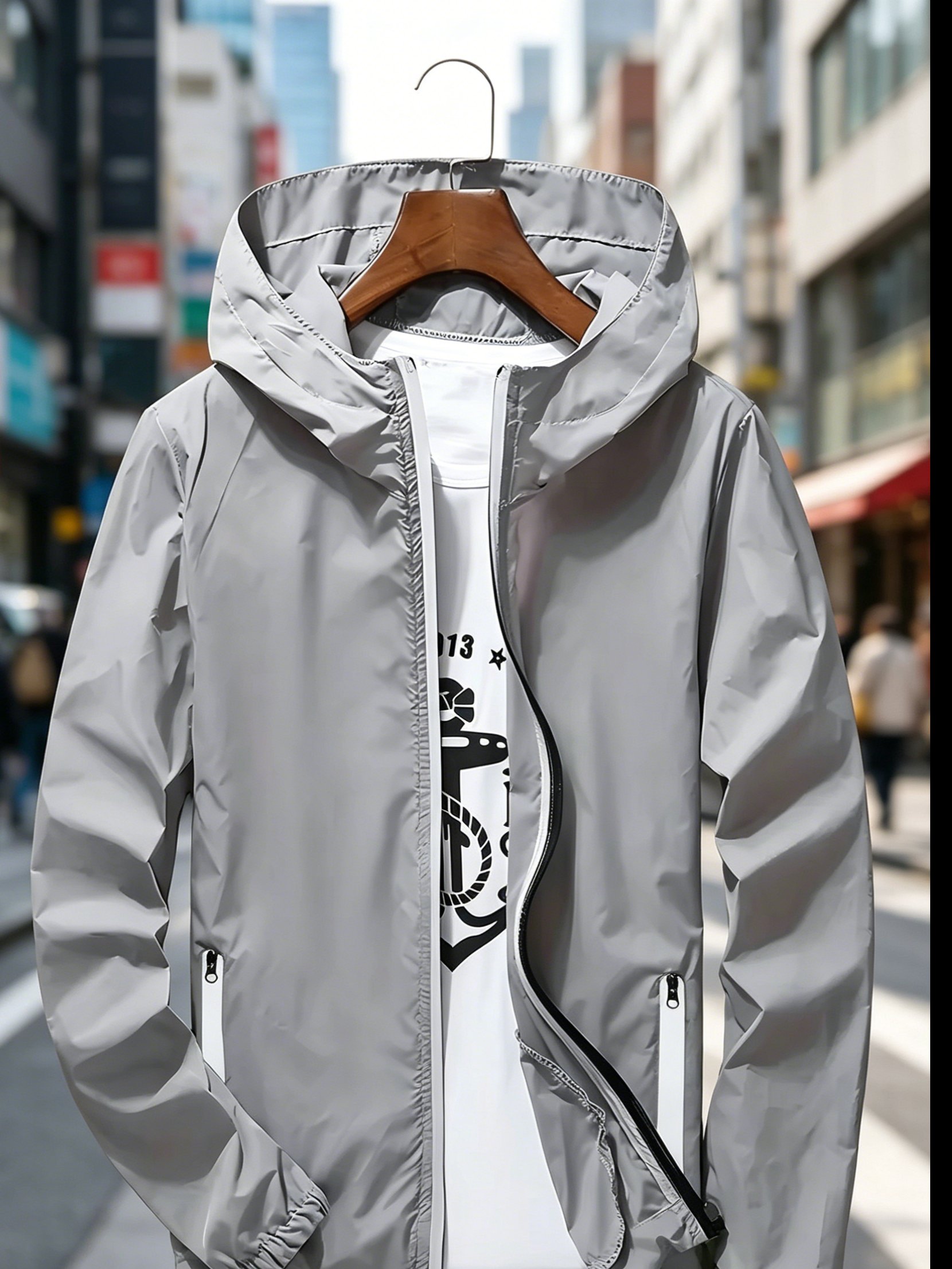 เสื้อแจ็คเก็ตกันลมแบบมีฮู้ดน้ำ - Outdoor Sport Windbreaker บทวิจารณ์และราคา